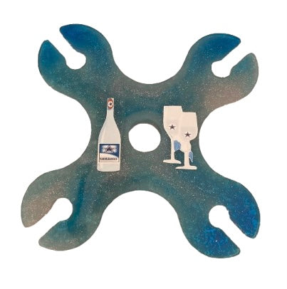 Wine Glass & Bottle Holder (Football Team)